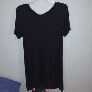 Tie back floral/navy T-shirt dress